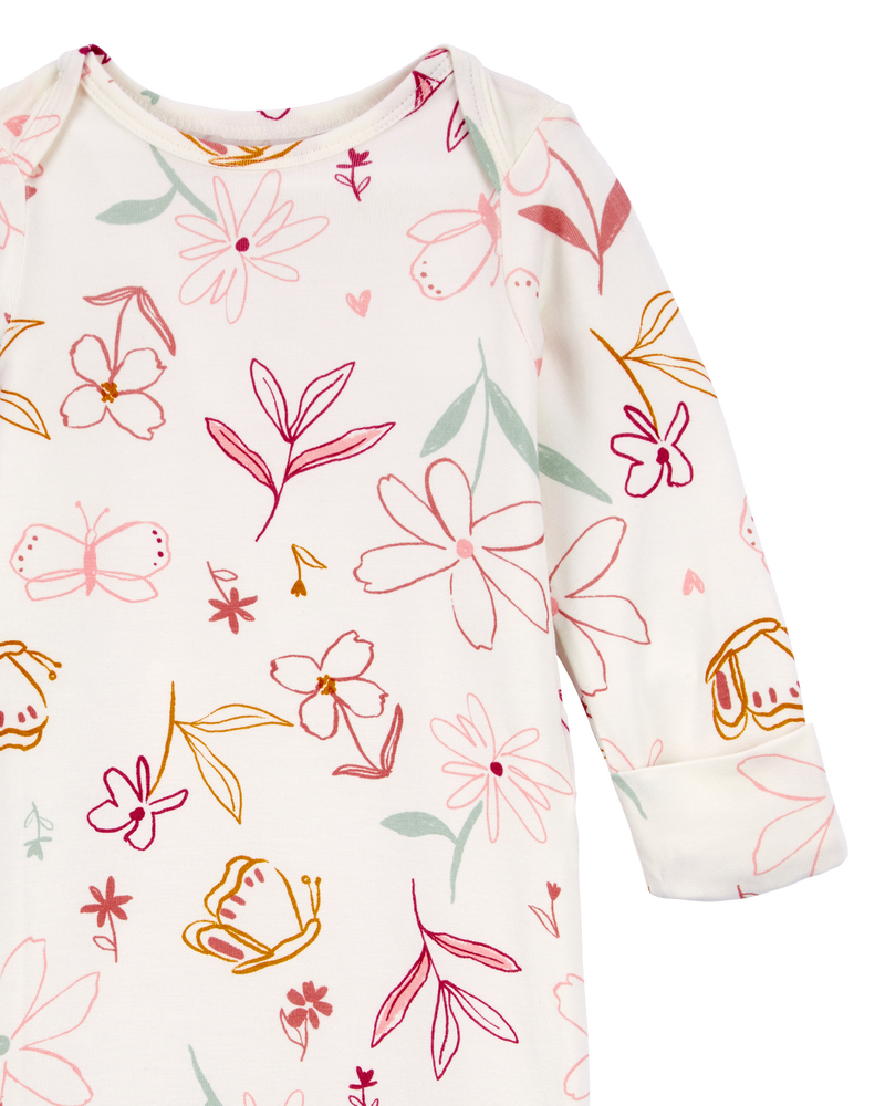 Baby 2-Pack Floral PurelySoft Sleeper Gowns, image 2 of 6 slides