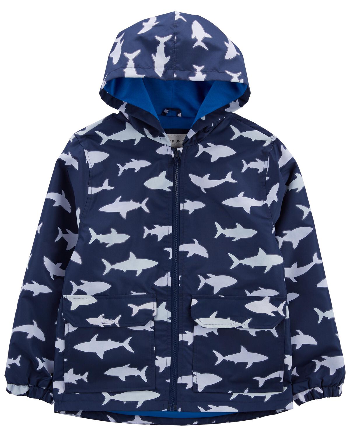 Navy Kid Shark ColorChanging Rain Coat