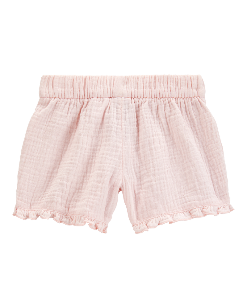 Baby Ruffle Gauze Shorts - Pink, image 2 of 4 slides