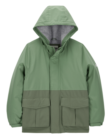 Boys Midweight Color Block Jacket - Green, 