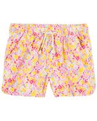 Kid 2-Piece Crinkle Jersey Strap Tank &  Floral Linen Shorts Set
, image 4 of 4 slides