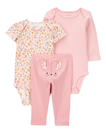 Baby 3-Piece Floral Mouse Little Character Set® - Pink, 