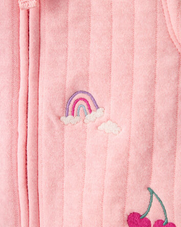 Baby 3-Piece Fruit Embroidered Little Vest Set - Pink/Ivory, 