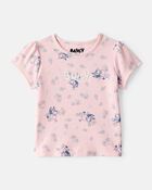 Toddler Bluey Floral Print Short-Sleeve Graphic Tee - Pink, image 1 of 4 slides