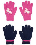 Kid 2-Pack Unicorn Gripper Gloves, image 1 of 2 slides