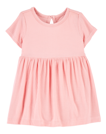 Baby Girl Solid PurelySoft Bodysuit Dress - Pink, 