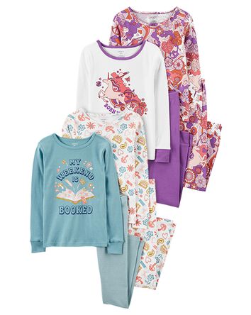 Kid 8-Piece 100% Snug Fit Cotton Pajamas, 