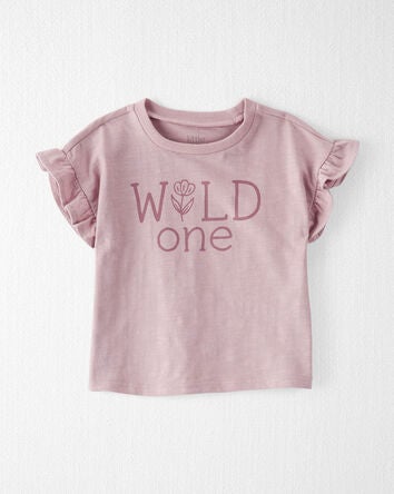 Baby Organic Cotton Wild One Ruffle Tee, 