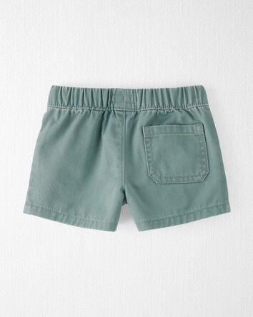 Baby Organic Cotton Drawstring Shorts in Green, 