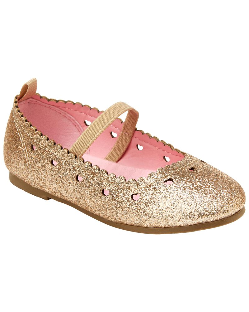 Kid Glitter Mary Jane Flat Shoes, image 1 of 8 slides