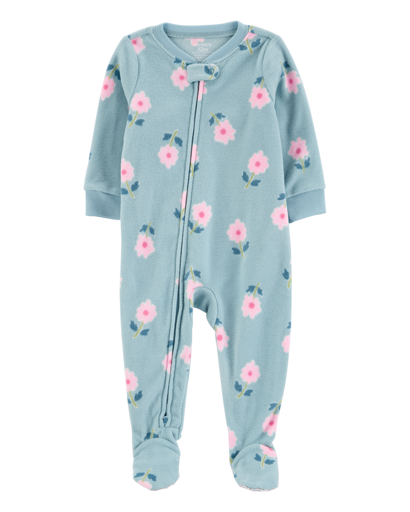 Toddler 1-Piece Floral Fleece Footie Pajamas, image 1 of 4 slides