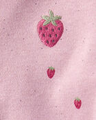 Baby Girl Strawberry Print 100% Cotton Sleep & Play - Pink, image 4 of 5 slides