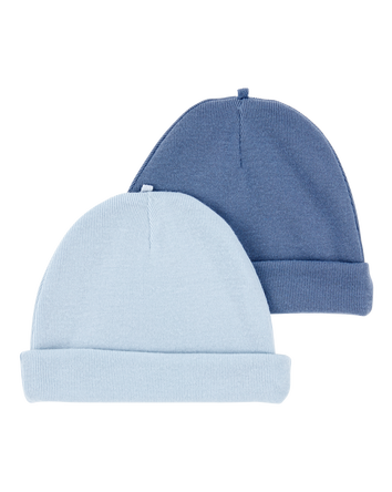 Baby 2-Pack Caps - Blue, 