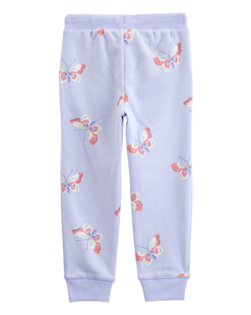 Toddler Butterfly Print Fleece Joggers, 