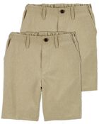 Kid 2-Pack Lightweight Uniform Shorts in Quick Dry Active Poplin, image 1 of 2 slides