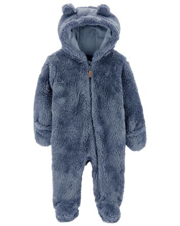 Baby Hooded Sherpa Jumpsuit, 