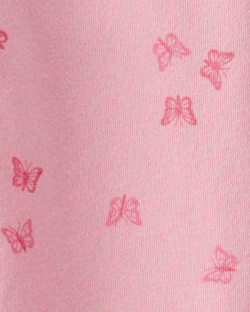 Toddler Butterfly Print Fleece Drawstring Joggers - Pink, image 3 of 4 slides
