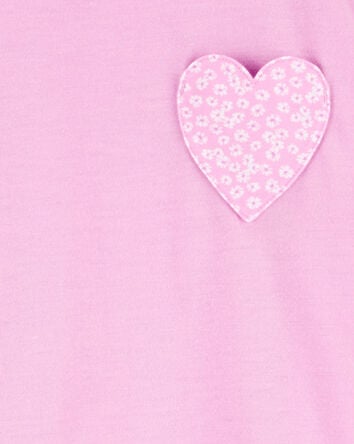 Girls 2-Piece Heart Loose Fit Pajamas, 