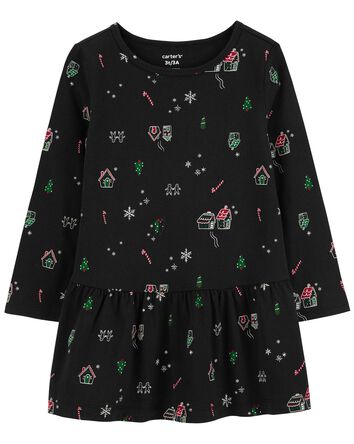 Toddler Holiday Jersey Dress, 