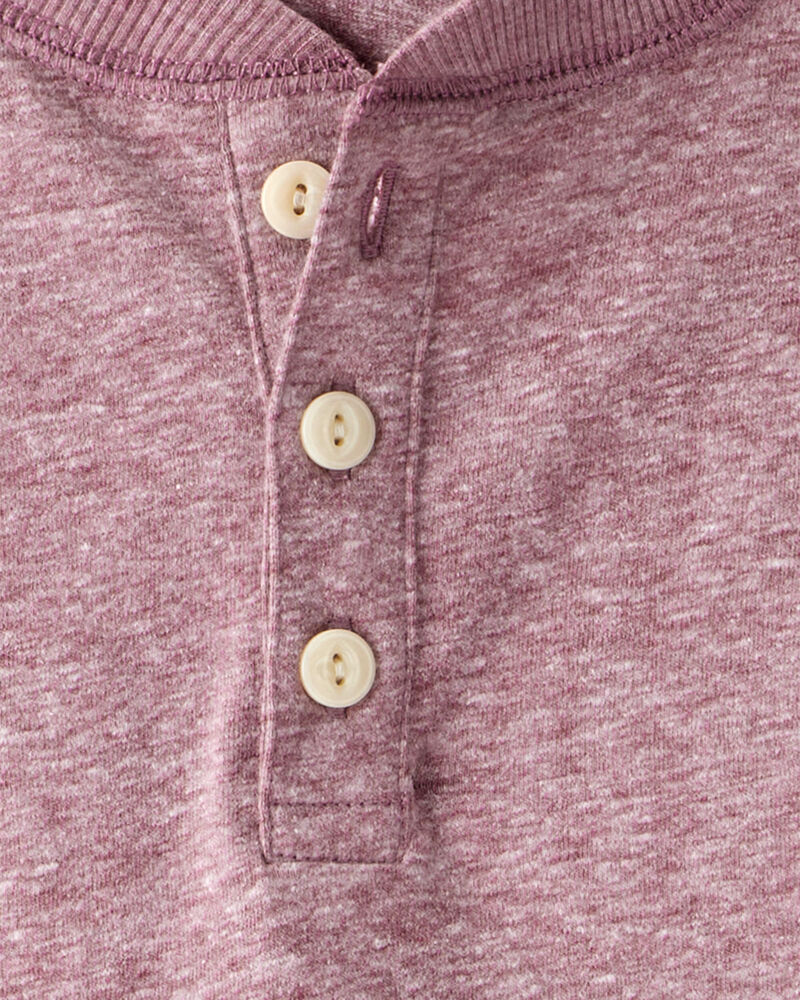 Boys Long-Sleeve Henley - Red, image 2 of 3 slides