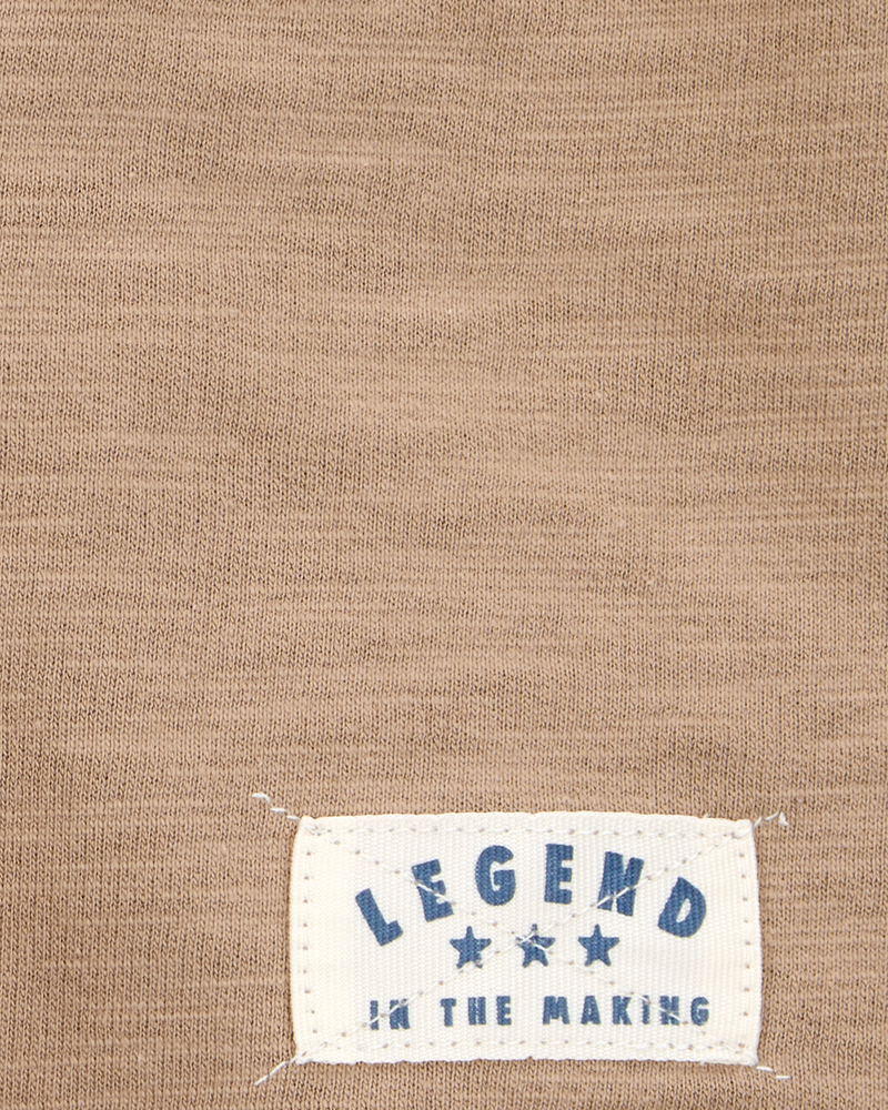 Toddler 2-Piece Striped Short-Sleeve Tee & Pull-On Shorts Set - Cream/Brown, image 6 of 8 slides