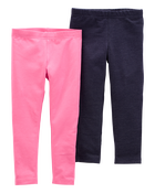 Toddler 2-Pack Pink & Denim Leggings, image 1 of 2 slides
