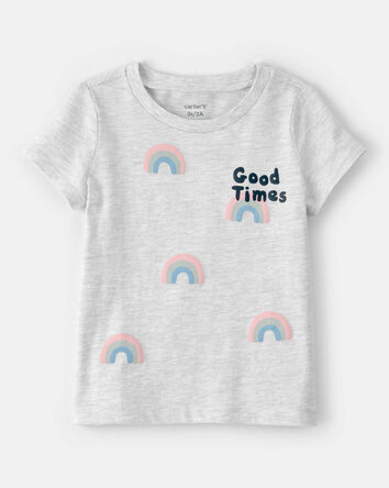 Toddler Girl 'Good Times' Short-Sleeve Graphic Tee - Grey, 