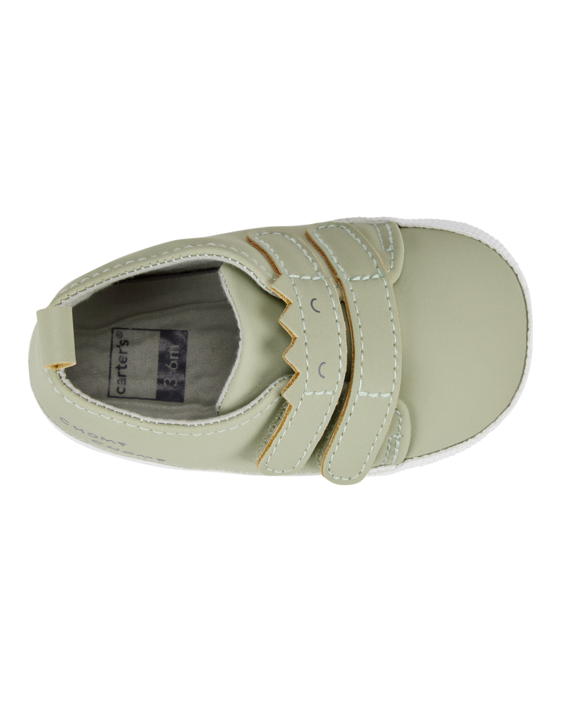 Baby Boy Dinosaur Slip-On Shoes - Olive, image 4 of 7 slides