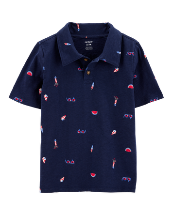 Kid 4th Of July Cotton Polo, 