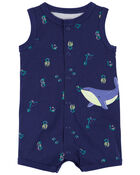 Baby Whale Snap-Up Romper, image 1 of 2 slides