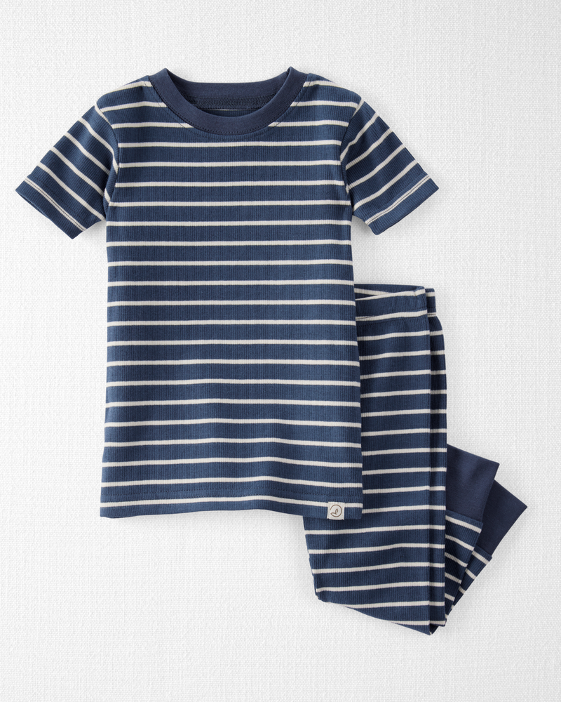 Baby Organic Cotton Pajamas Set in Stripes, image 1 of 4 slides