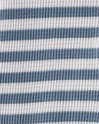 Baby Sleep & Play Pajamas Made with Organic Cotton in Blue Stripes, image 3 of 5 slides