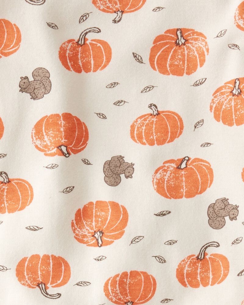 Baby Organic Cotton Pajamas in Harvest Pumpkins Print, image 3 of 5 slides
