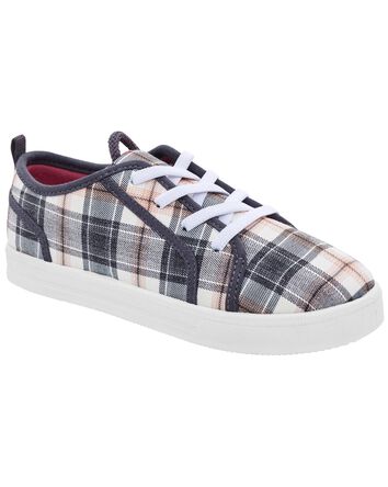 Kid Plaid Canvas Sneakers, 