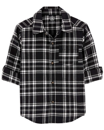 Plaid Twill Button-Down Shirt, 