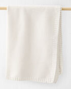 Baby Organic Cotton Textured Knit Blanket in Cream, image 1 of 4 slides