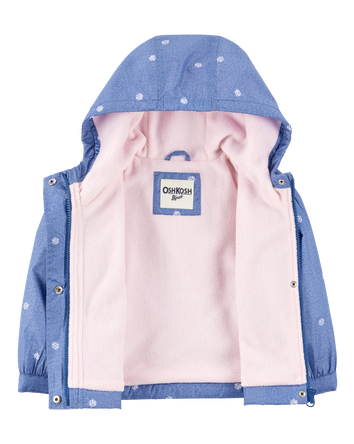 Toddler Girl Daisy-Print Chambray Jacket - Blue, 