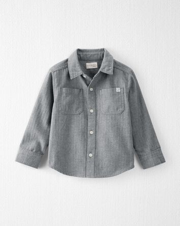 Toddler Organic Cotton Herringbone Button-Front Shirt
, 
