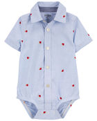 Baby 2-Piece Button-Front Bodysuit & Canvas Shortalls Set, image 3 of 5 slides