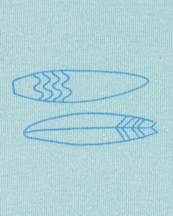 Toddler 4-Piece Shark Surfboard 100% Snug Fit Cotton Pajamas - Blue, 