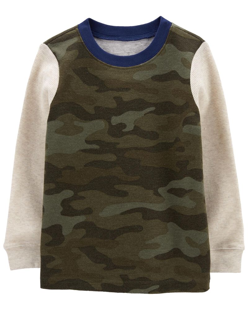 Baby Camo Waffle Thermal Tee, image 1 of 2 slides
