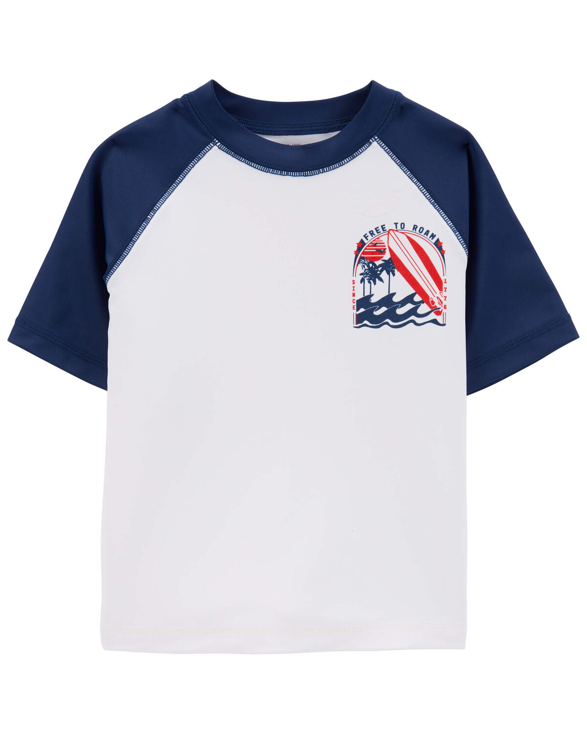 White Baby Free to Roam Short Sleeve Rashguard