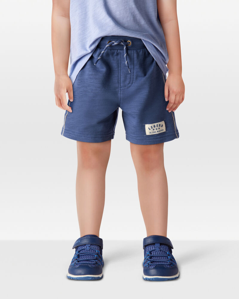 Toddler 2-Piece Striped Short-Sleeve Tee & Pull-On Shorts Set - Blue, image 7 of 8 slides