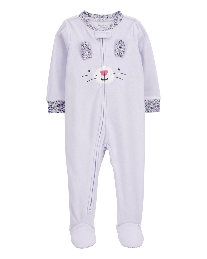 Toddler 1-Piece Bunny Fleece Footie Pajamas, image 1 of 4 slides