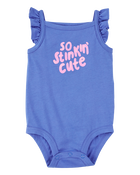 Baby So Stinkin' Cute Flutter-Sleeve Bodysuit - Blue, image 1 of 3 slides