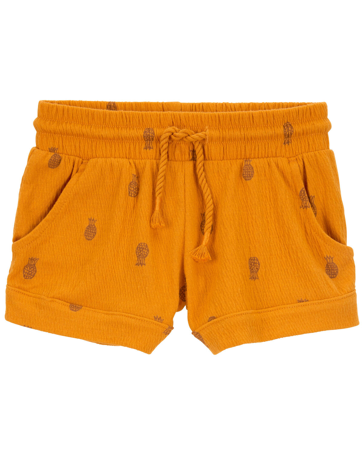 Gold Baby Pineapple PullOn French Terry Shorts