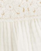 Toddler Gauze Crotchet Knit Tank - Ivory, image 2 of 3 slides