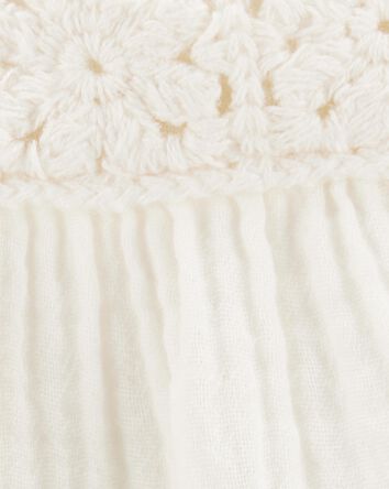Toddler Gauze Crotchet Knit Tank - Ivory, 