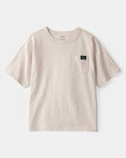 Kid "Keeping It Real" Relaxed Pocket Tee - Beige, image 1 of 3 slides