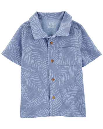Baby Palm Tree Button-Front Shirt, 
